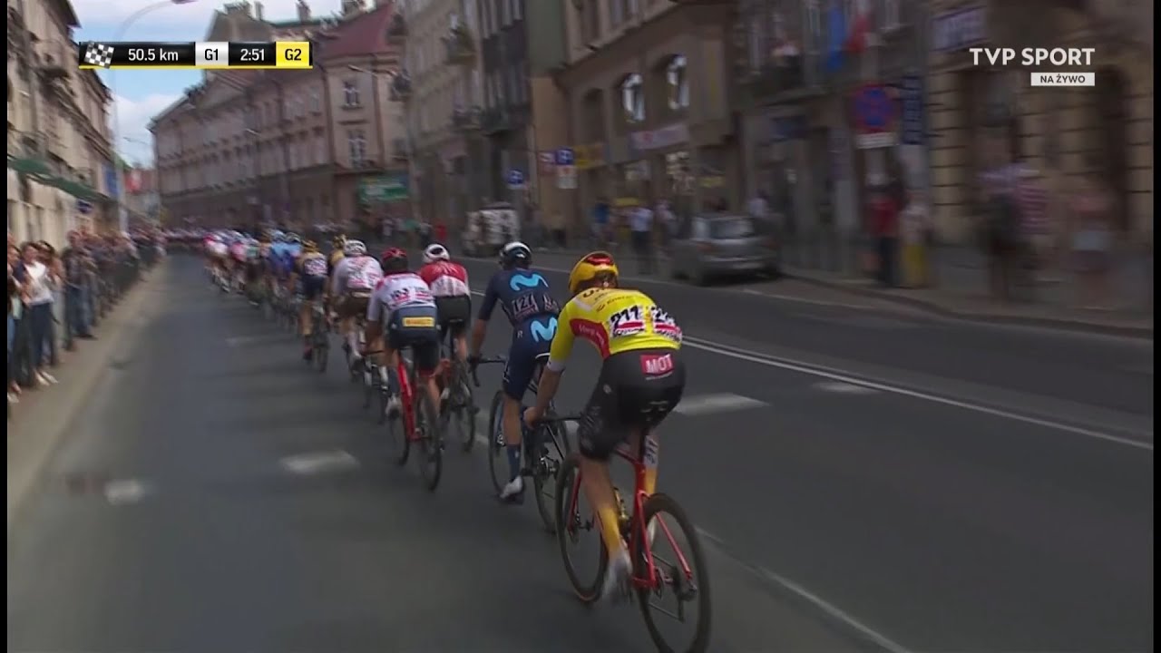 Tour de Pologne 2022 - przejazd przez Przemyśl [TVP Sport]