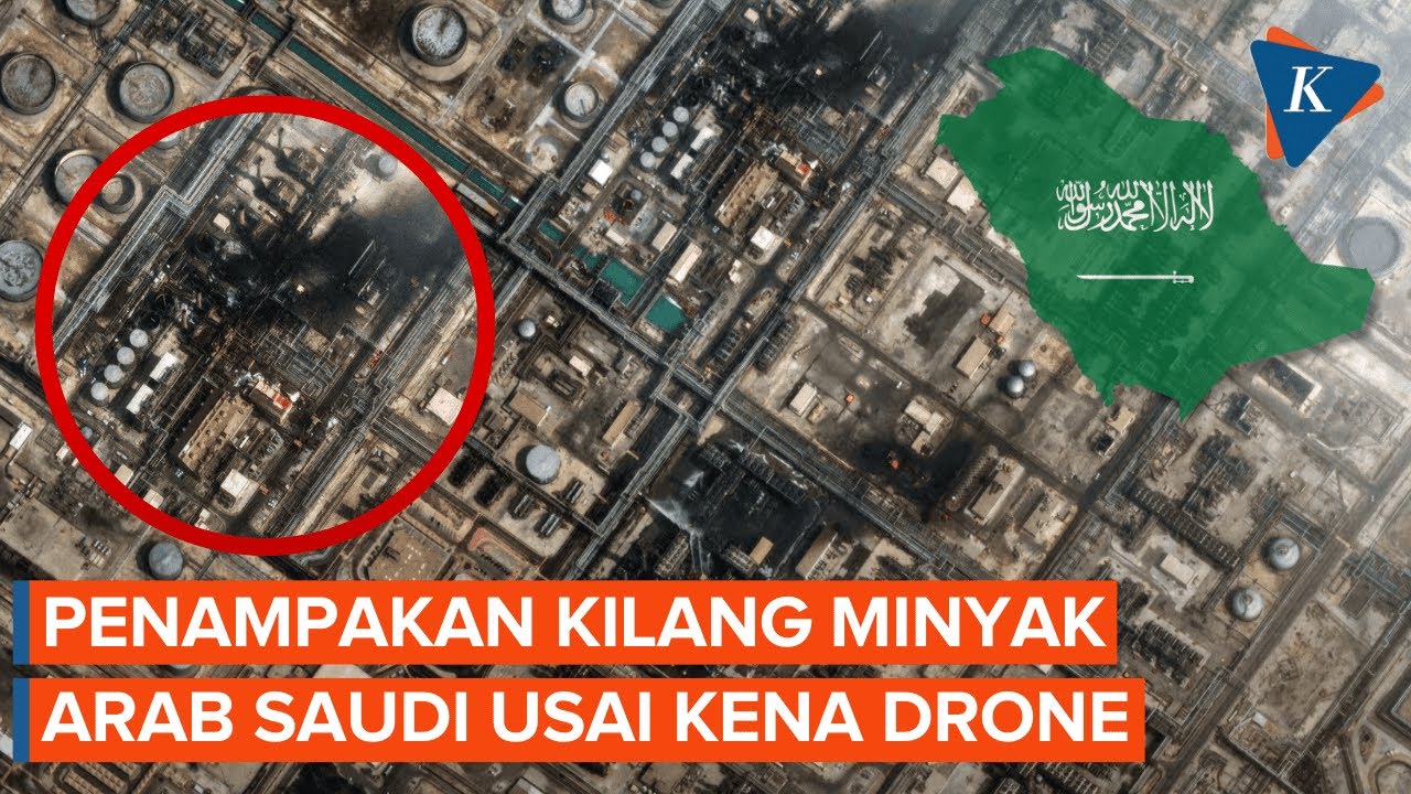 Citra Satelit Kilang Minyak Saudi Usai Kena Serangan Drone, Iran Angkat Bicara