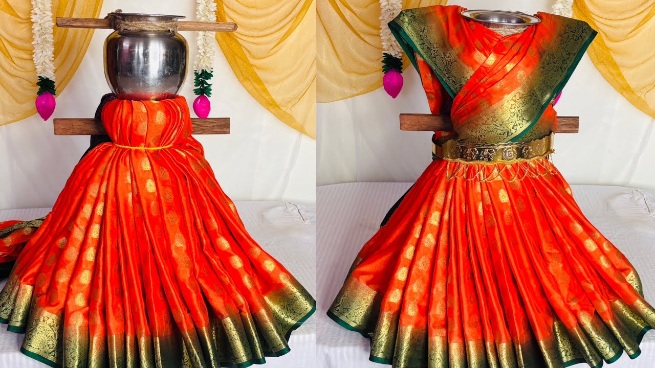 Easy saree draping for Varamahalakshmi #sareedraping #saree #ideas #varamahalakshmi 