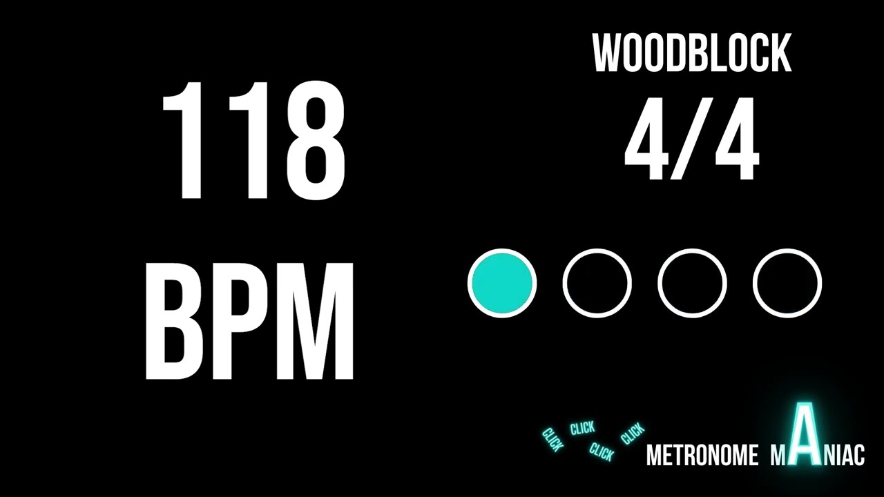 Metronome 118 BPM 4/4 - Woodblock