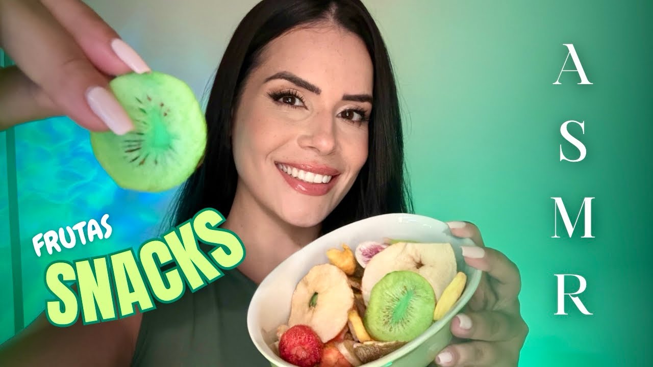 [ASMR] SNACKS FRUITS, Comendo frutas desidratadas, sons de mastigação crocante