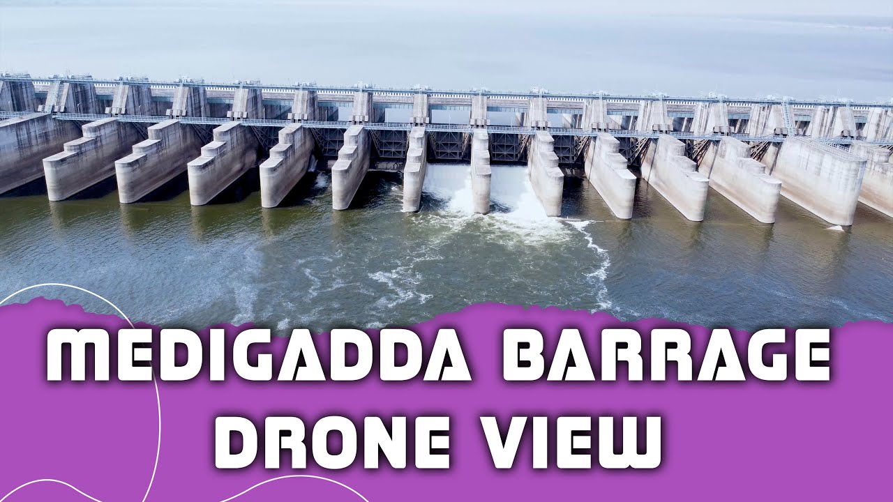 Medigadda barrage drone view