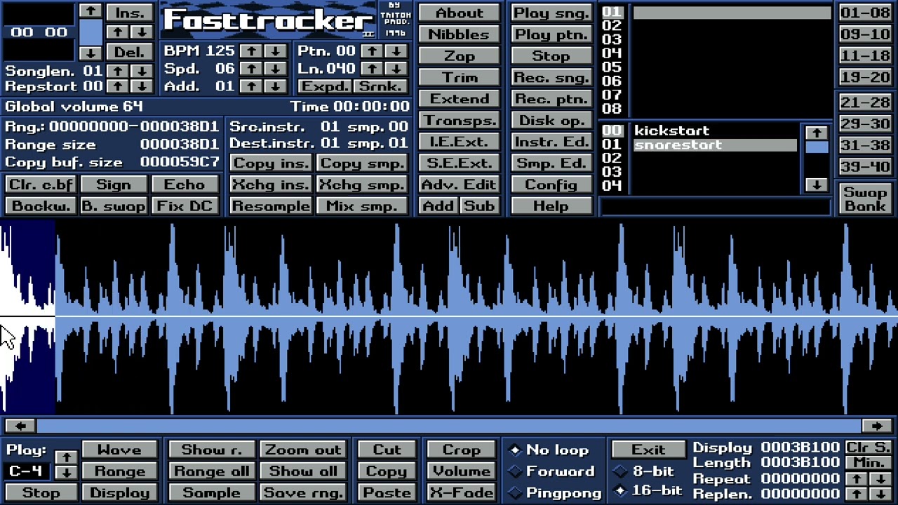 how to chop breaks in fasttracker 2 (like in renoise)