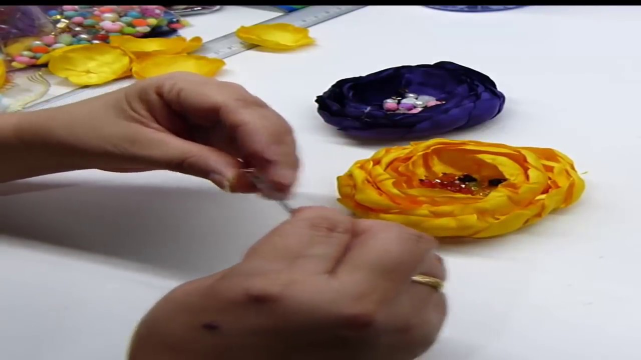 TUTORIAL DE UNA BELLA Y FÁCIL FLOR DE TELA,  How to make flowers