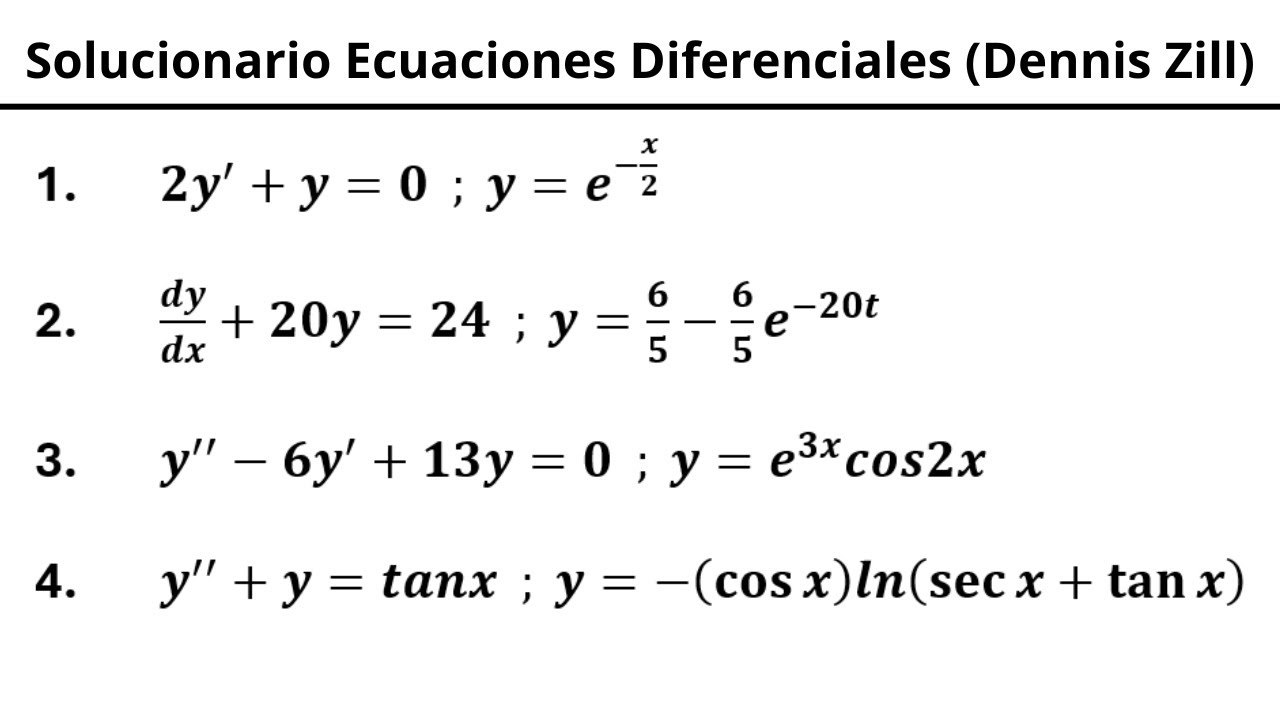 Solucionario Ecuaciones Diferenciales (Zill): Verificación de Soluciones e Intervalos