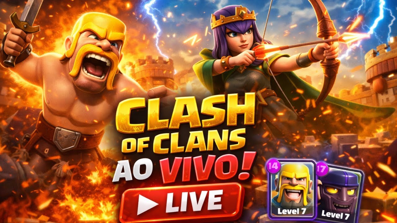AO VIVO AGORA: JOGANDO CLASH OF CLANS E SO OS ATAQUE DOENÇA