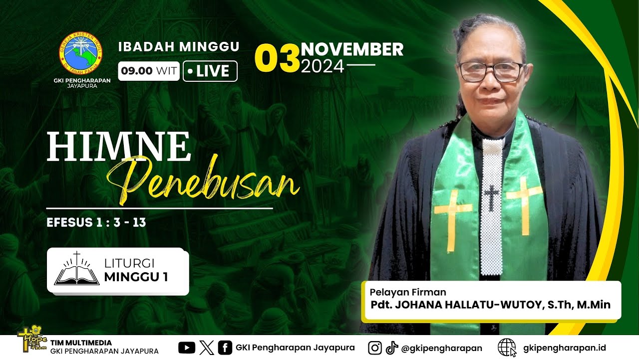 (03 NOVEMBER 2024) IBADAH MINGGU JAM 09.00 WIT