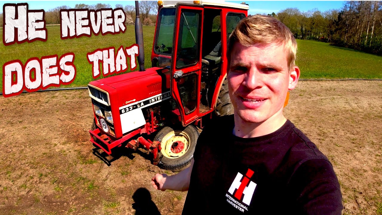 international 633 grasscutting before the blossom | wheel fall off the tractor