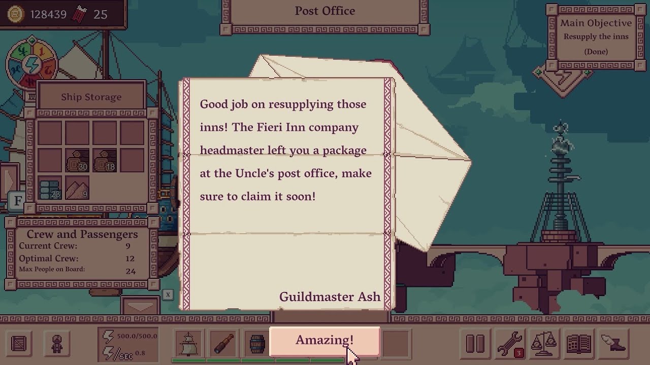 Merchant Of The Skies 14 resupply to inn and let headmaster happy to send seed