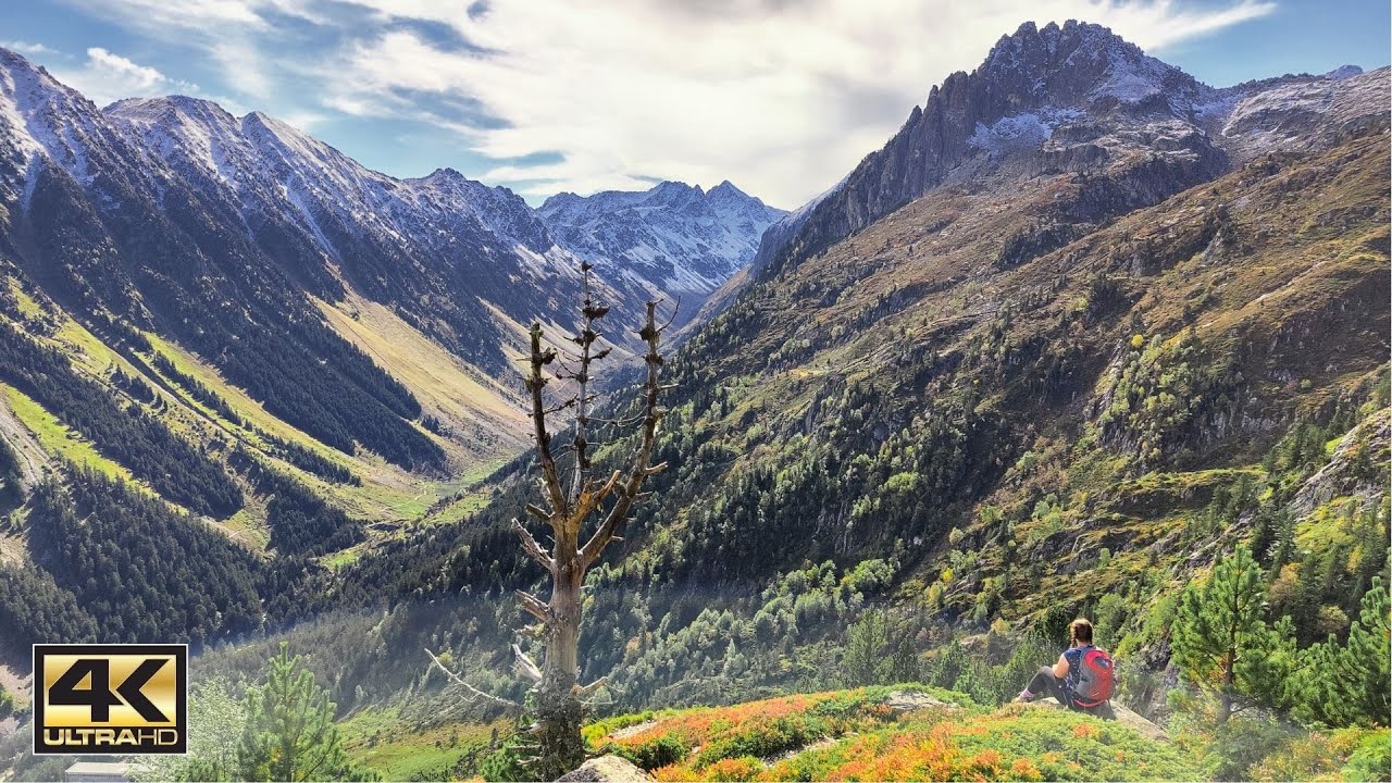 4K Virtual Pyrenees Mountains Hike France 2021 - Relax Music