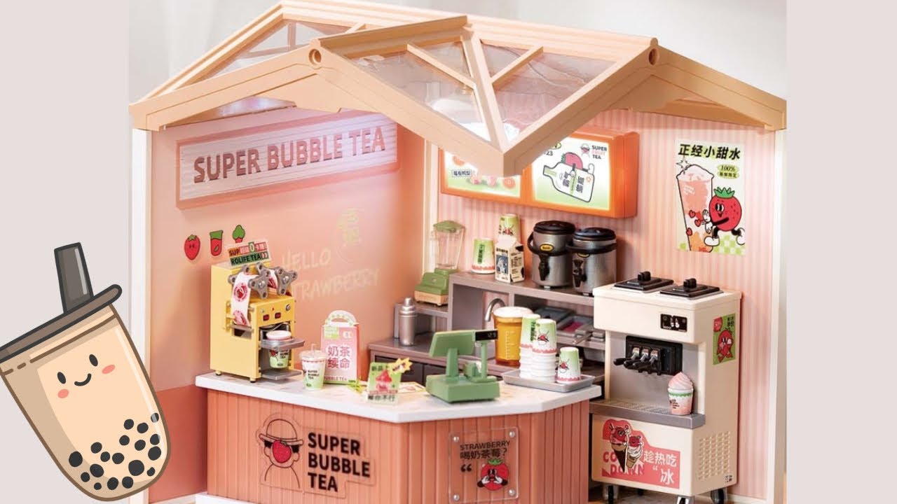 Rolife SUPER BUBBLE TEA cafe MINIATURE house kits