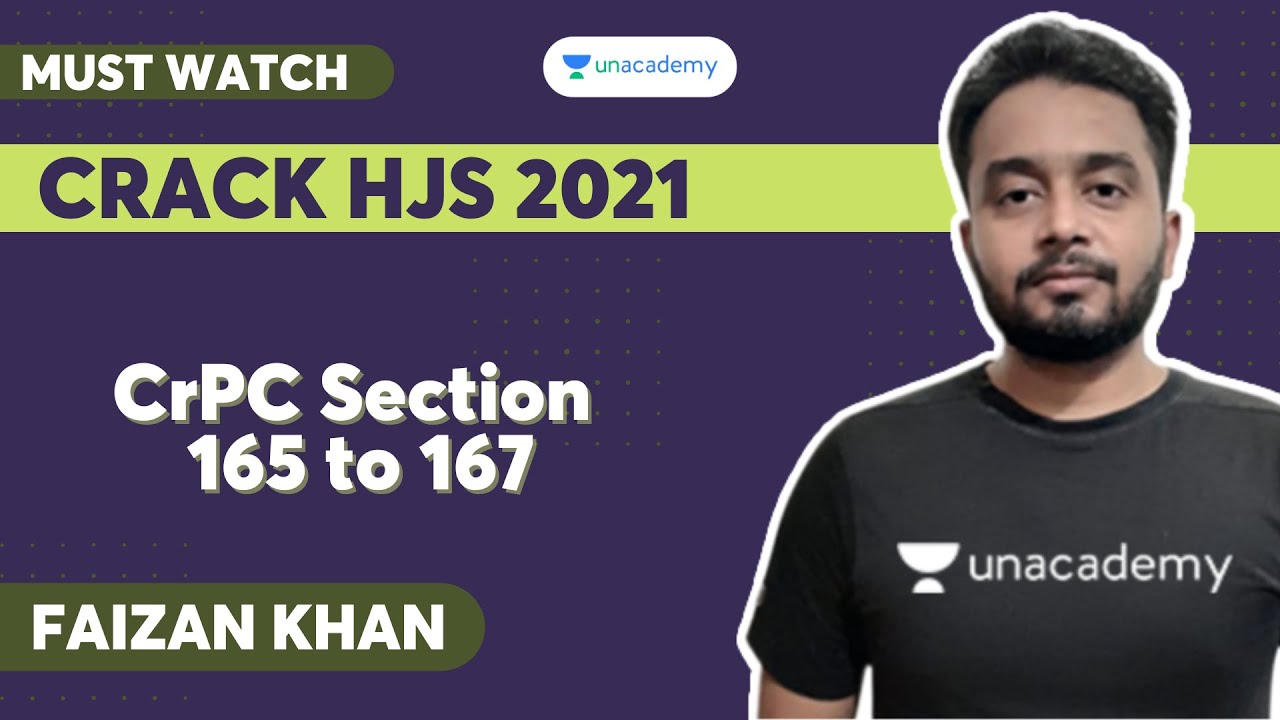 CrPC Section 165 to 167 | Crack HJS 2021 | Faizan Khan