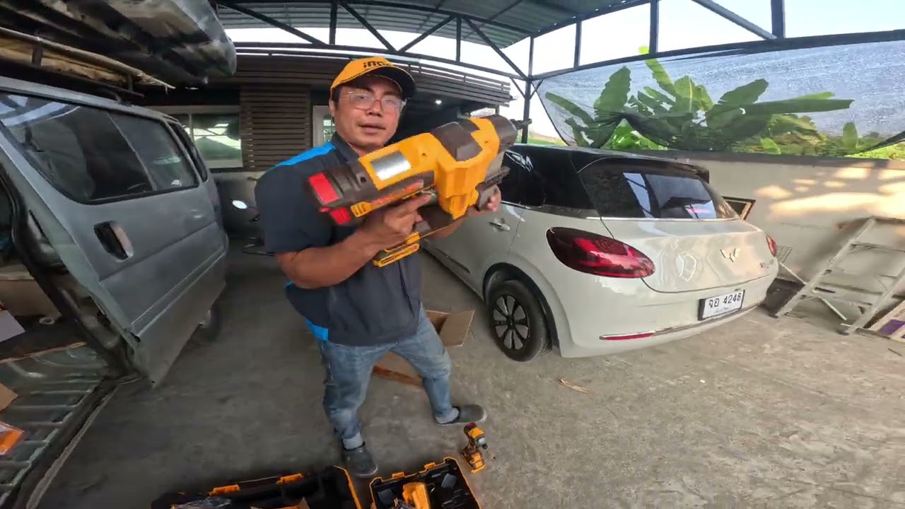 ทดสอบเครื่องยิงตะปู#ingco#สายช่าง