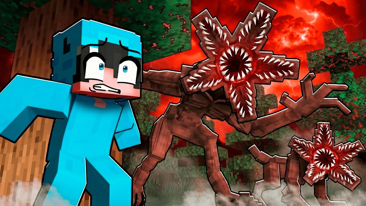 Sobreviví al DEMOGORGON de Stranger Things en Minecraft!