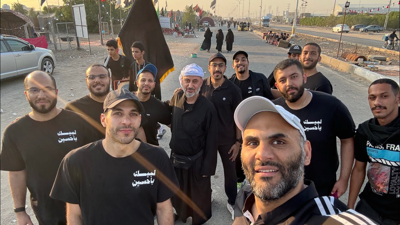 (٧) طريق الجنه مشاية الاربعين منطقة  (الناصرية ) لبيك يا حسين 🏴🇰🇼