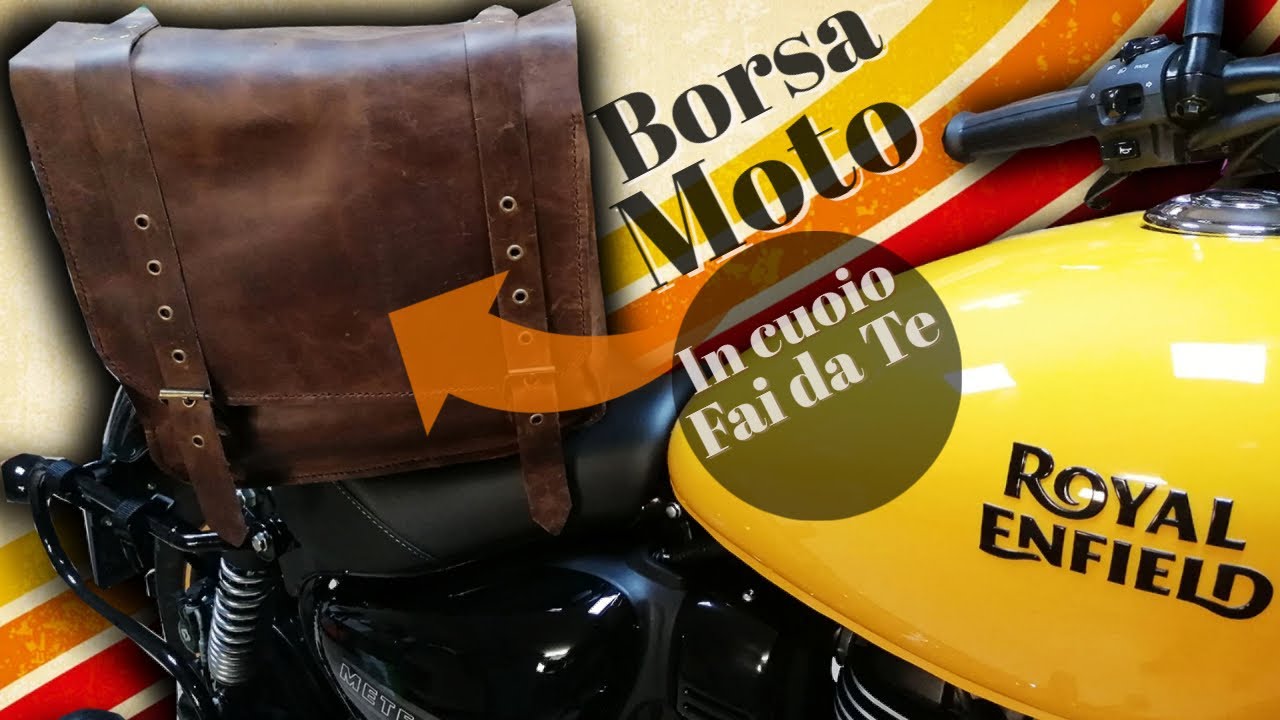 Facile Borsa per Moto in cuoio fai da te - Fatta a mano -  #royalEnfield #meteor350