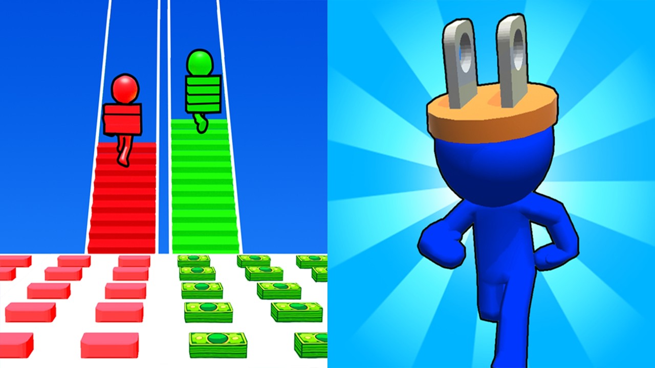 Bridge Race VS Plug Head 💥💥💥All Levels Gameplay Android, ios (Part 165)