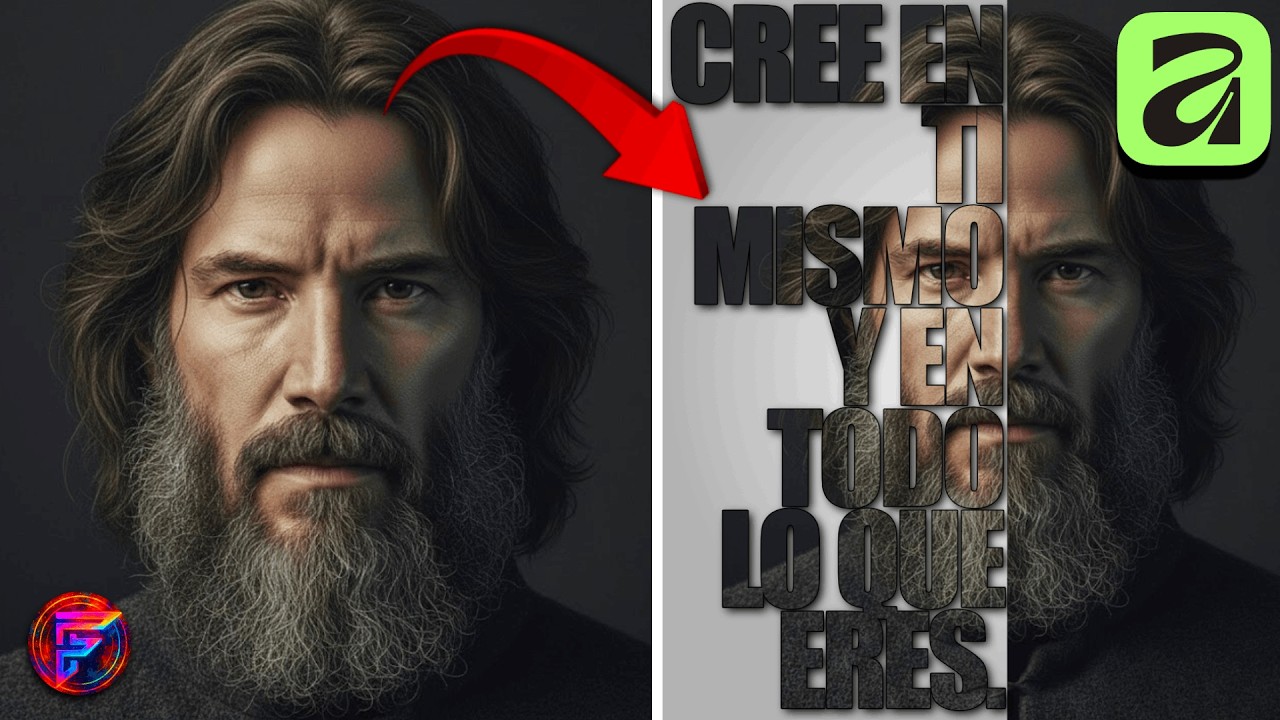 EFECTO TEXTO + FOTO IMPACTANTE en Affinity PASO A PASO 😱
