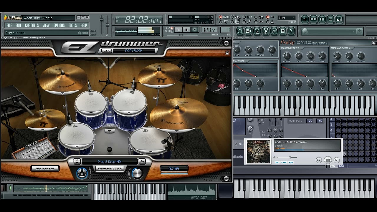 AndaiKu Miliki Semalam Syncronize Drum+Bass+Keybord+Clean Guitar Cover