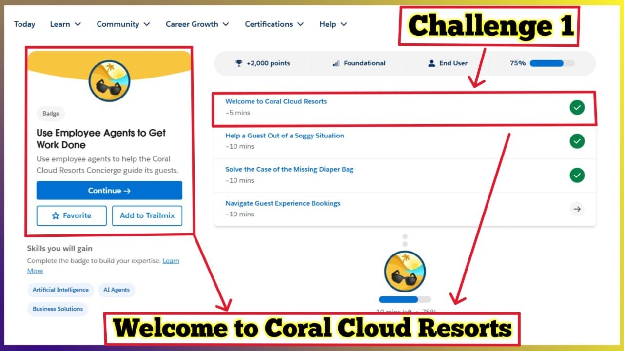 Use Employee Agents to Get Work Done | Welcome to Coral Cloud Resorts | Challenge 1