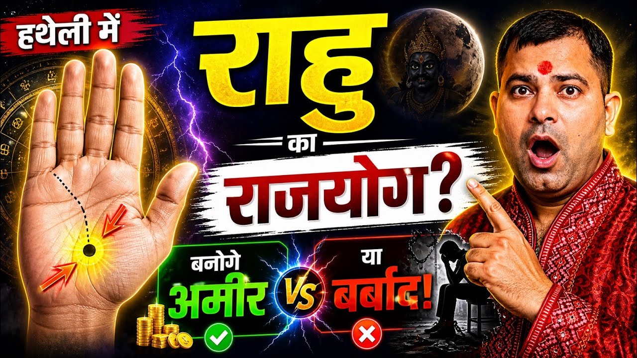 Rahu line | line that gives sudden financial gain | Learn Palmistry | Hast Rekha Gyan | Rahu Rekha