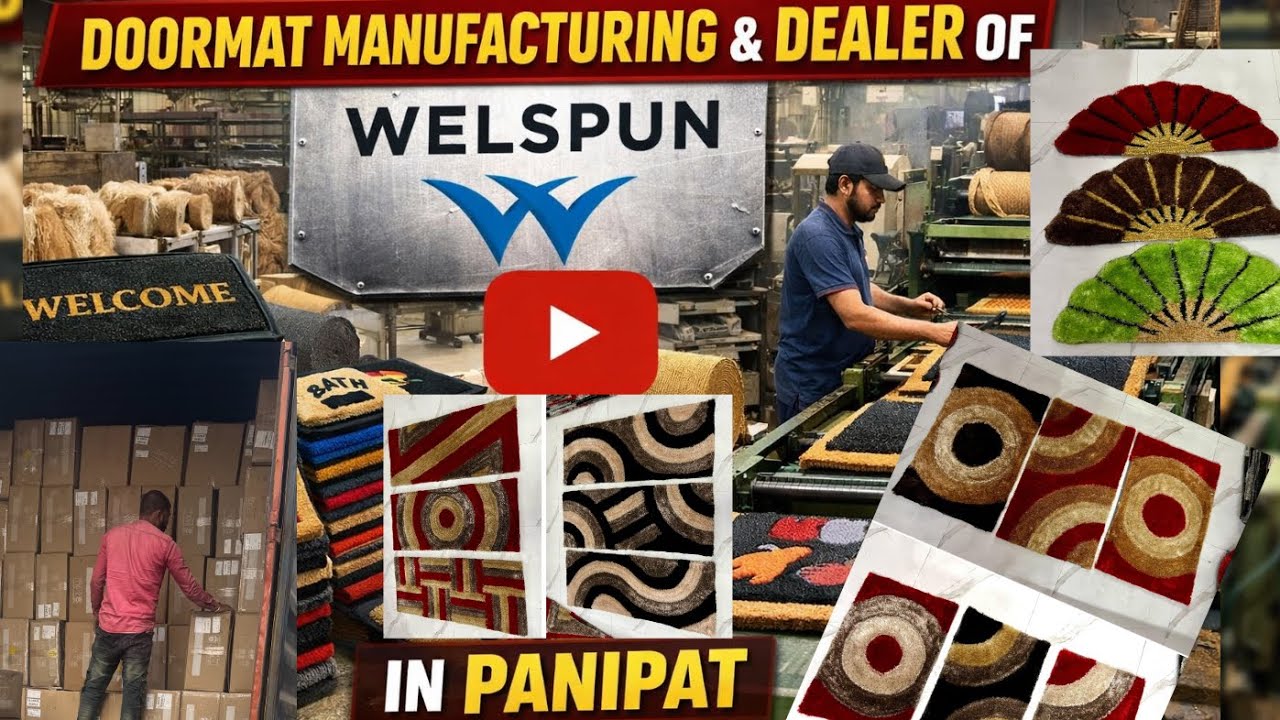 Doormat biggest factory panipat Haryana best price Welspun doormat dealer #wholesale #business 