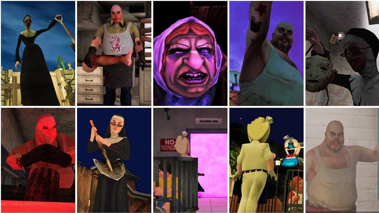 Game Over Scenes With Single Enemy | Evil Nun vs Mr Meat vs Rod vs Witch Cry