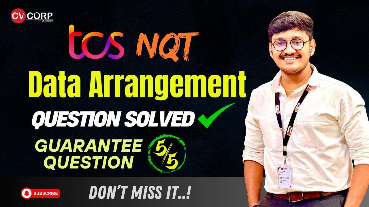 TCS NQT || Data Arrangement Question