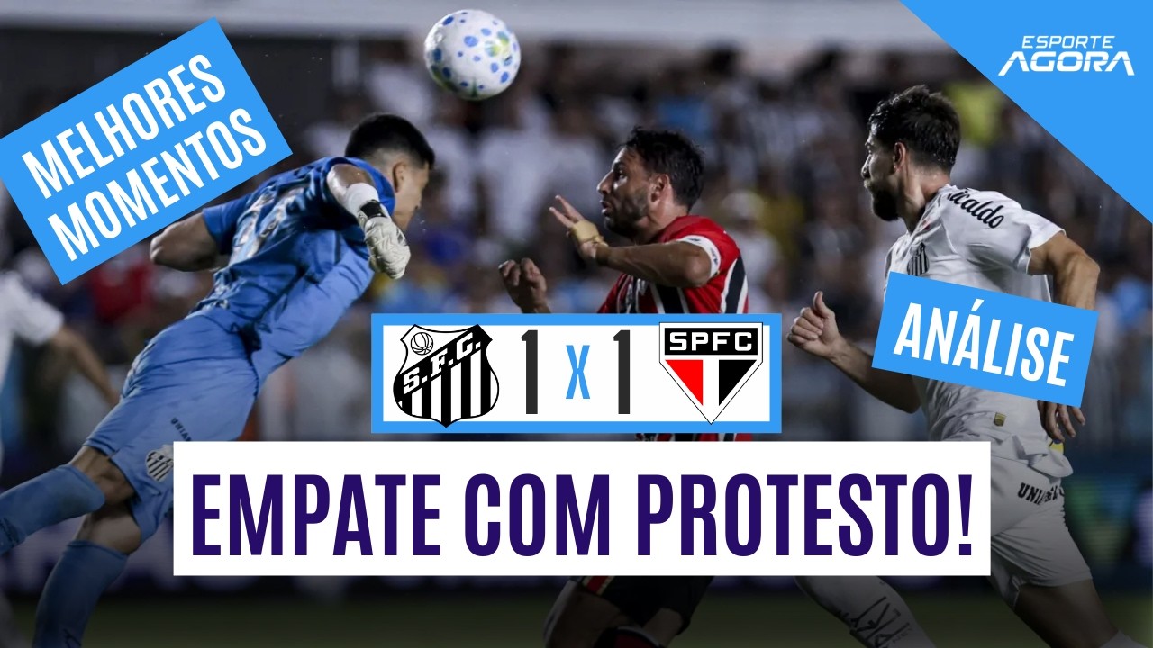 SÃO PAULO BUSCA EMPATE NA VILA BELMIRO COM O SANTOS PELO BRASILEIRÃO | MELHORES MOMENTOS