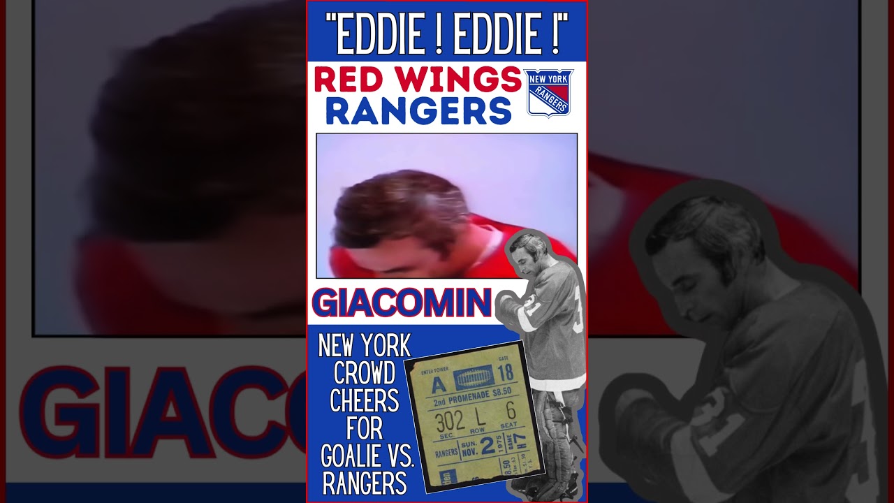 Iconic 🎟️ Eddie Giacomin Returns to MSG - 1975 Ticket Stub - Crowd cheers for goalie vs Rangers