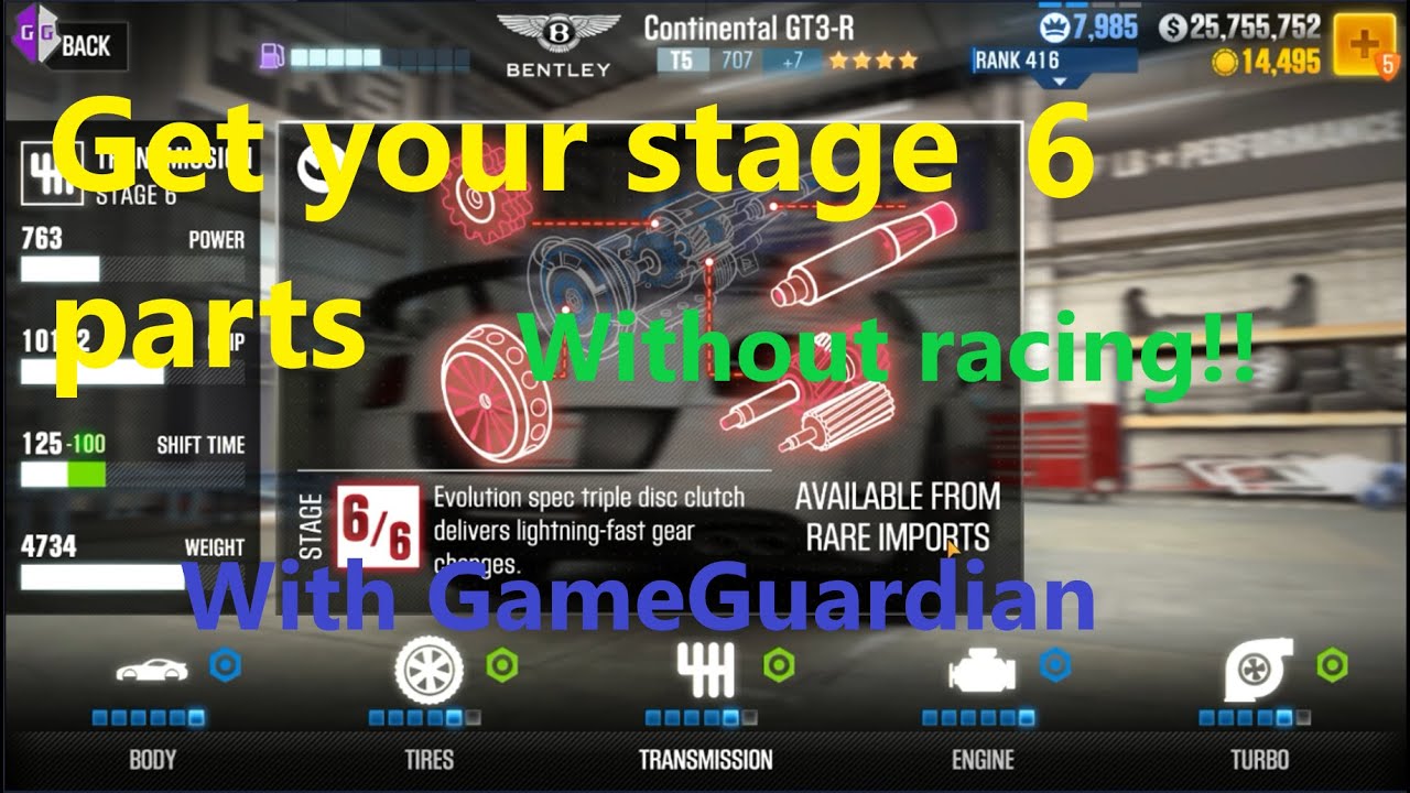 CSR 2   Hacking Stage 6 & Fusion parts without racing!