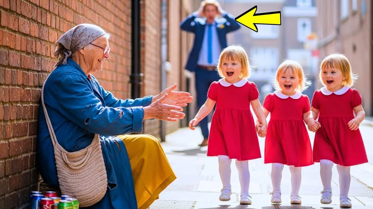 BILLIONAIRE’S TRIPLETS NEVER SPOKE — UNTIL A HOMELESS OLD WOMAN DID SOMETHING THAT SHOCKED HIM