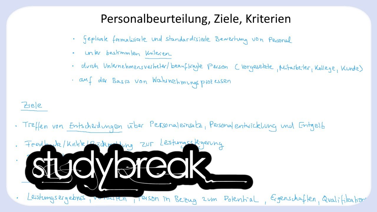 Personalbeurteilung, Ziele, Kriterien | Personalmanagement