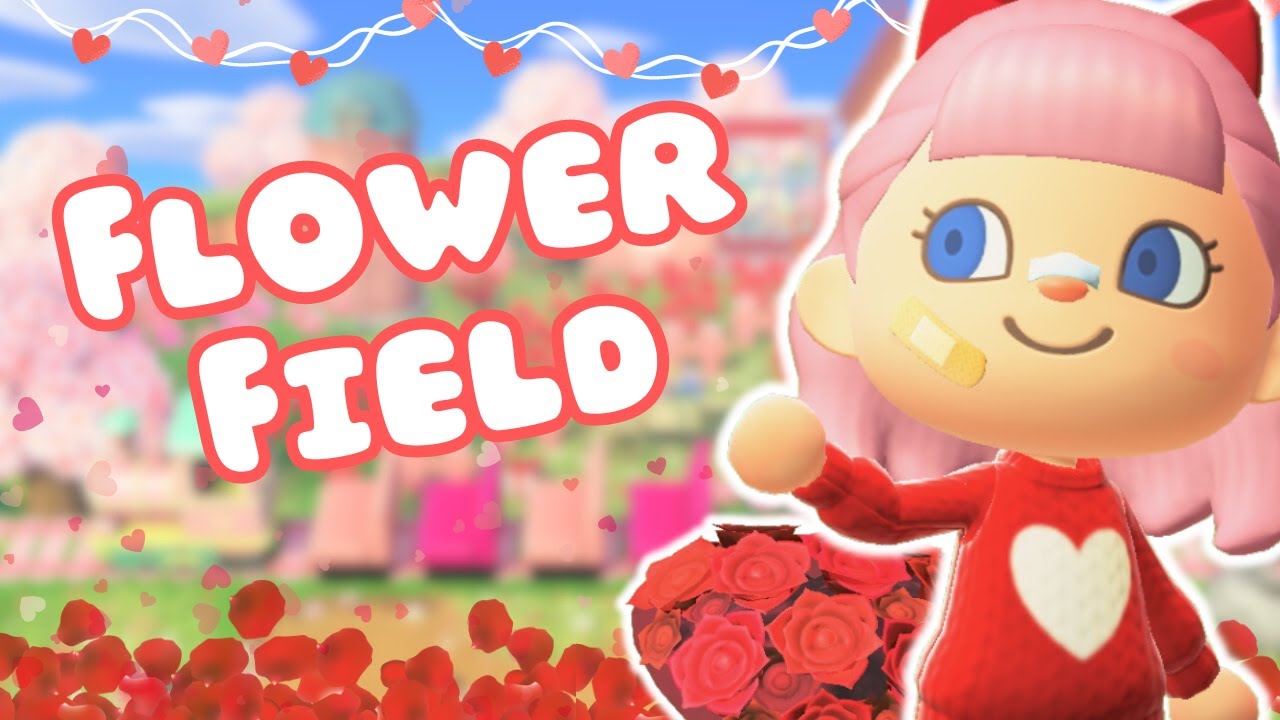 VALENTINES FAIRY CORE TOWN CORE ISLAND | ACNH FLOWER FIELD BUILD | ANIMAL CROSSING NEW HORIZONS