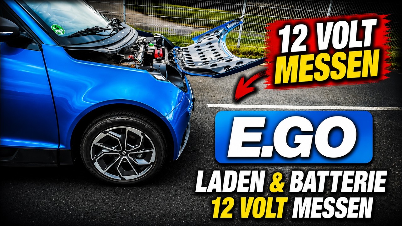 e.Go E Fahrzeug 12 Volt Batterie kontrollieren , messen und laden