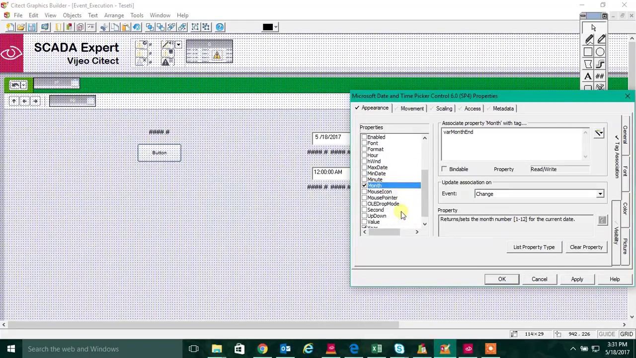 Using Date/Time Picker Control with Vijeo Citect and CitectSCADA