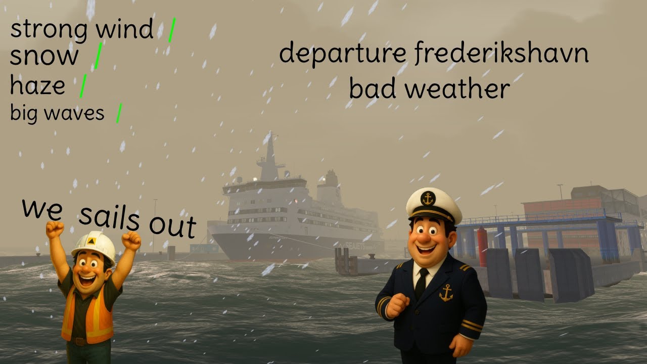 We depart from Frederikshavn port  in very bad weather. Virtual Sailor Ng