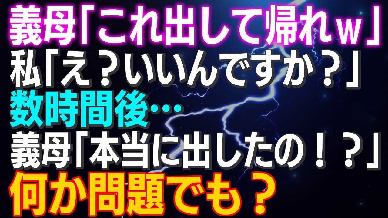 【スカッとする話】義母「これ出して帰れｗ」私「え？いいんですか？」数時間後…義母「本当に出したの！？」何か問題でも？