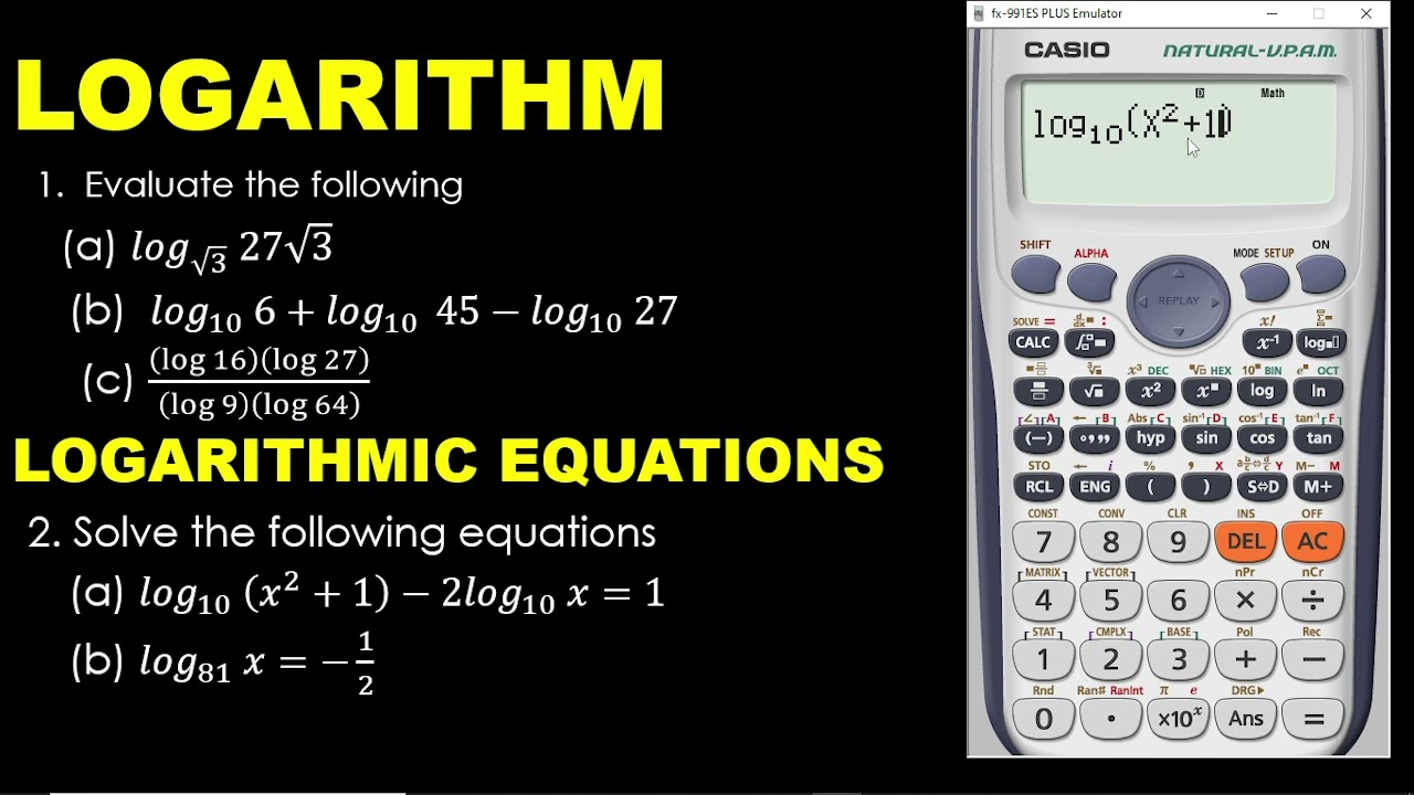 LOGARITHM, SIMPLE CALCULATOR TECHNIQUES FOR WRITING WASSCE AND NOV\DEC