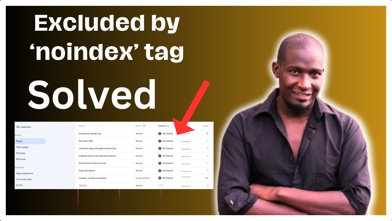 Excluded by &lsquo;noindex&rsquo; tag.Solution Step By Step