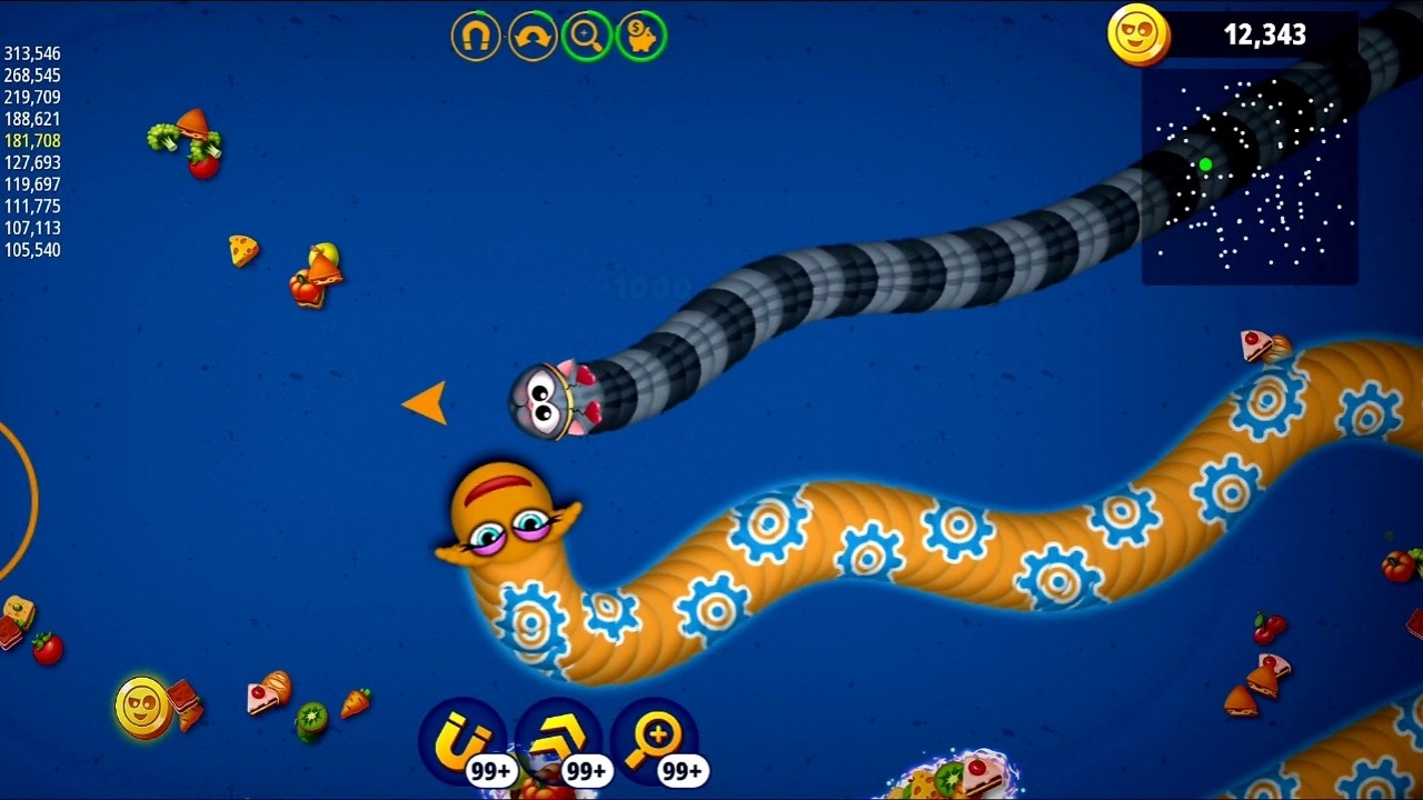 Worms Zone 🪱 gameplay level Mobile SNAKE #games
