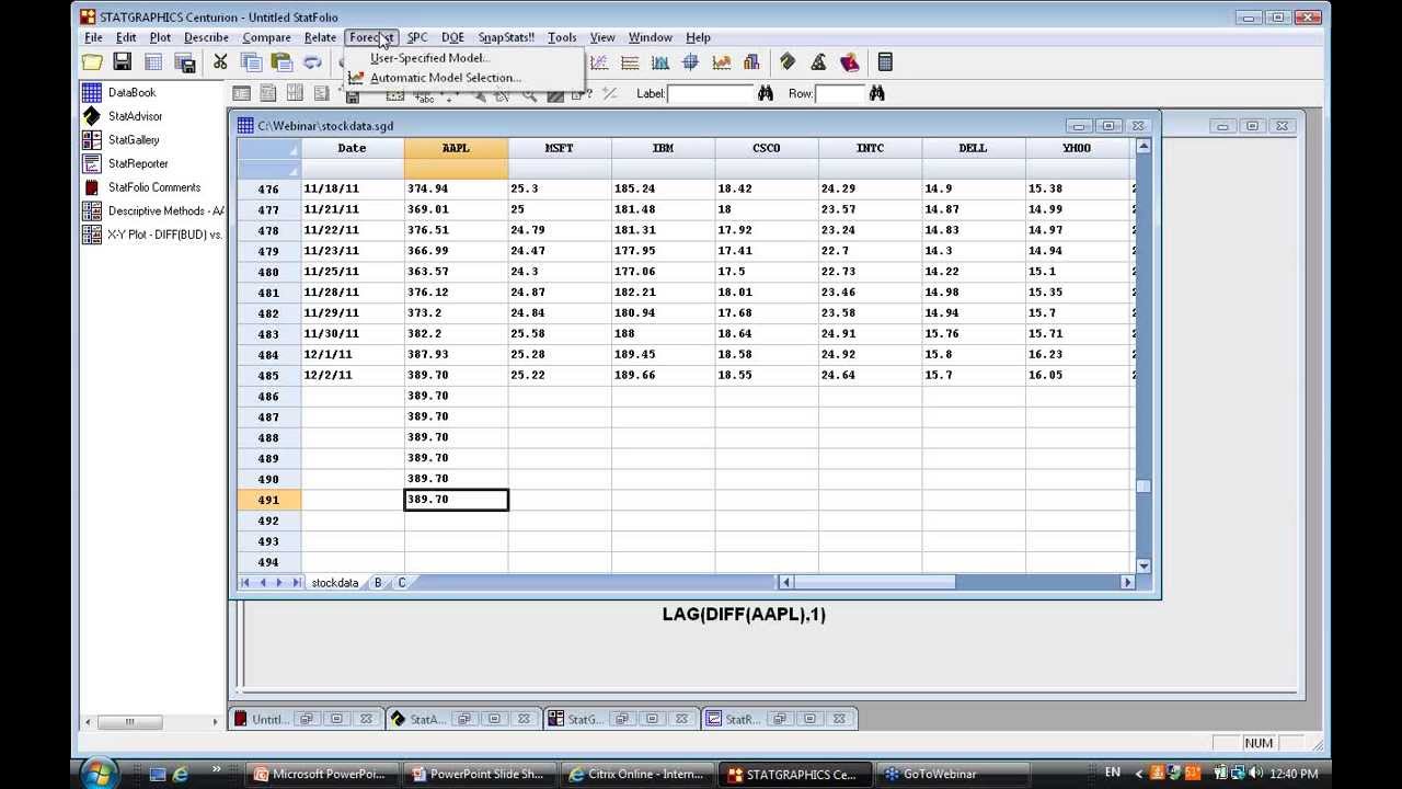 Time Series Analysis Webinar by Statgraphics
