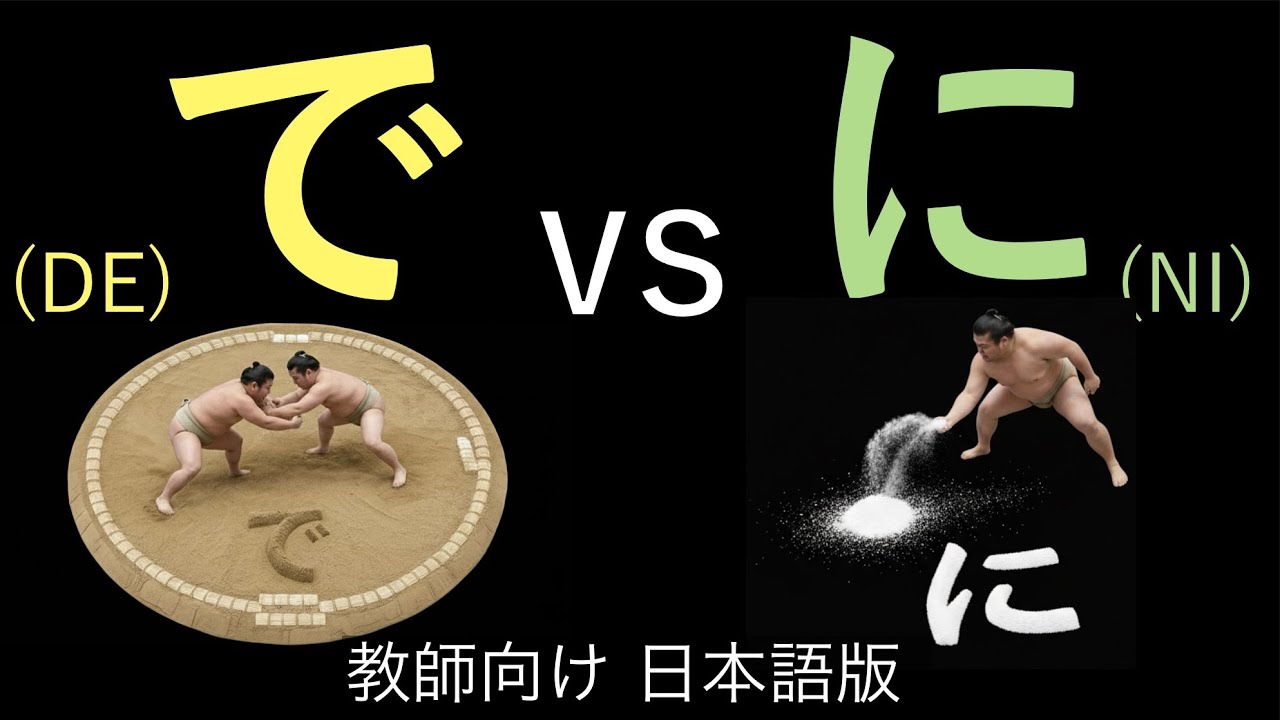 【イメージで教える日本語】「に」と「で」※板書に役立つ