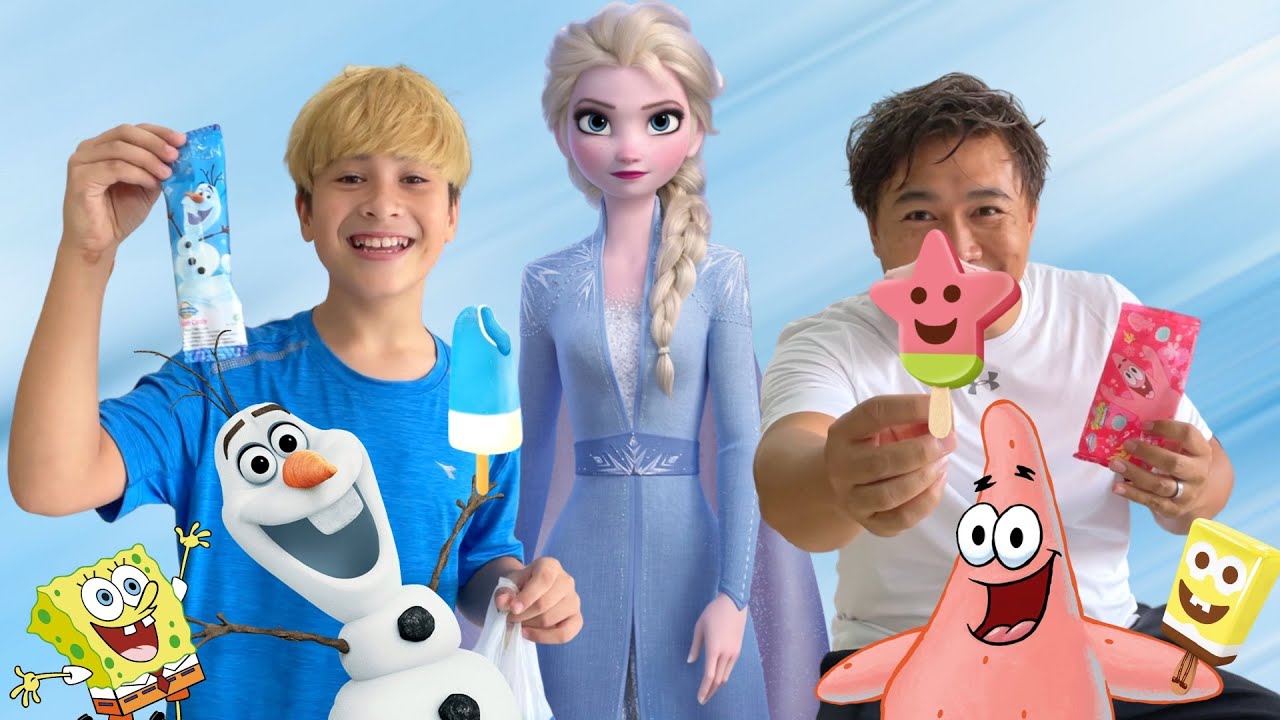 BERBURU ES KRIM KARAKTER !! ADA SPONGEBOB PATRICK DAN ELSA FROZEN