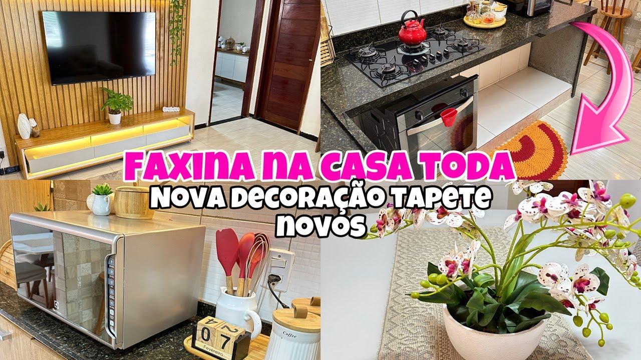 FAXINA NA CASA 🏡 DECORAÇÃO NOVA❤️faxina completa nova decoração da cozinha|casa limpa