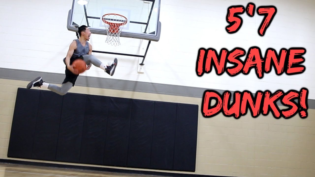 5’7 ASIAN has 44 inch VERTICAL!! Dunk Session!!