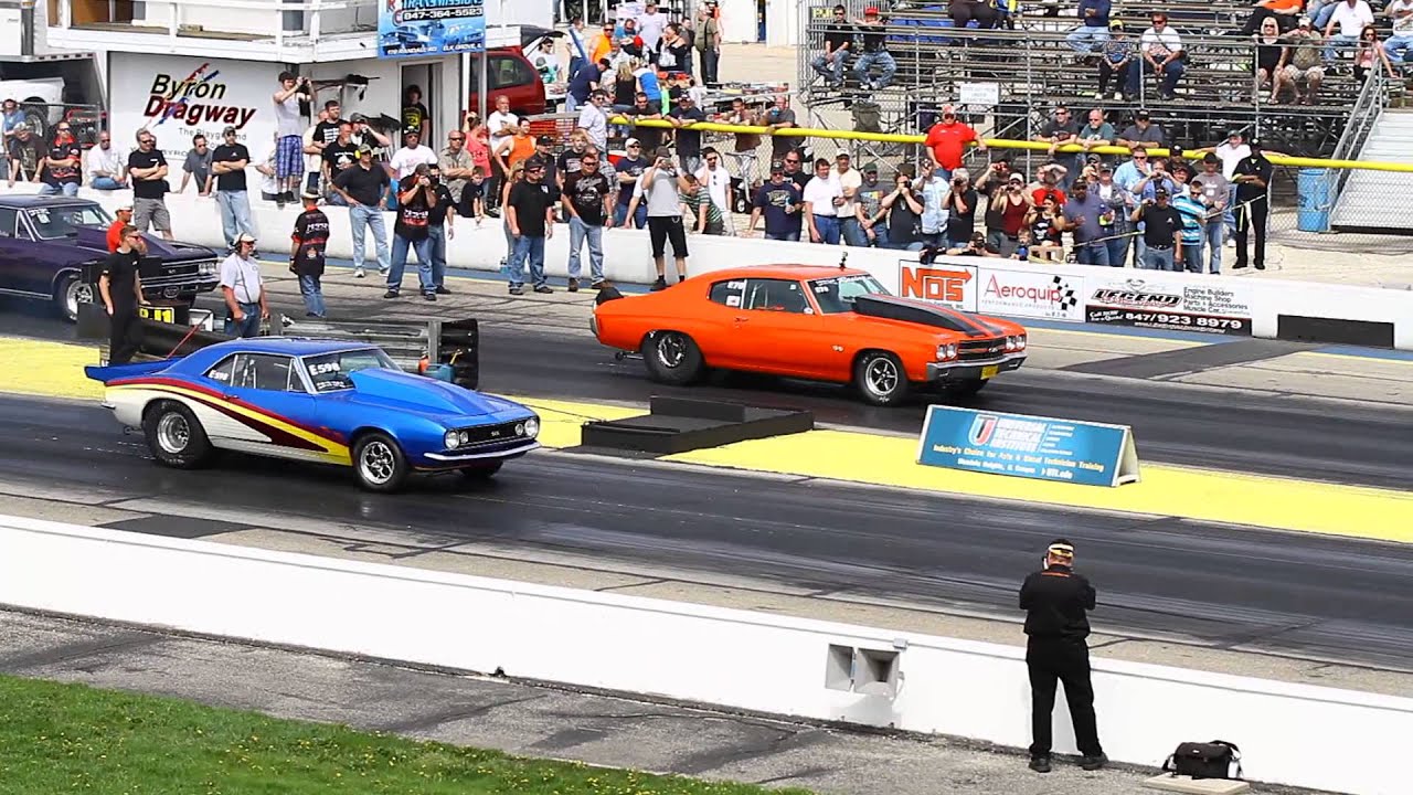 MSSM RON STREETS '70 707CI CHEVELLE VS DAVE RANDALL'S '67 SS CAMARO BYRON