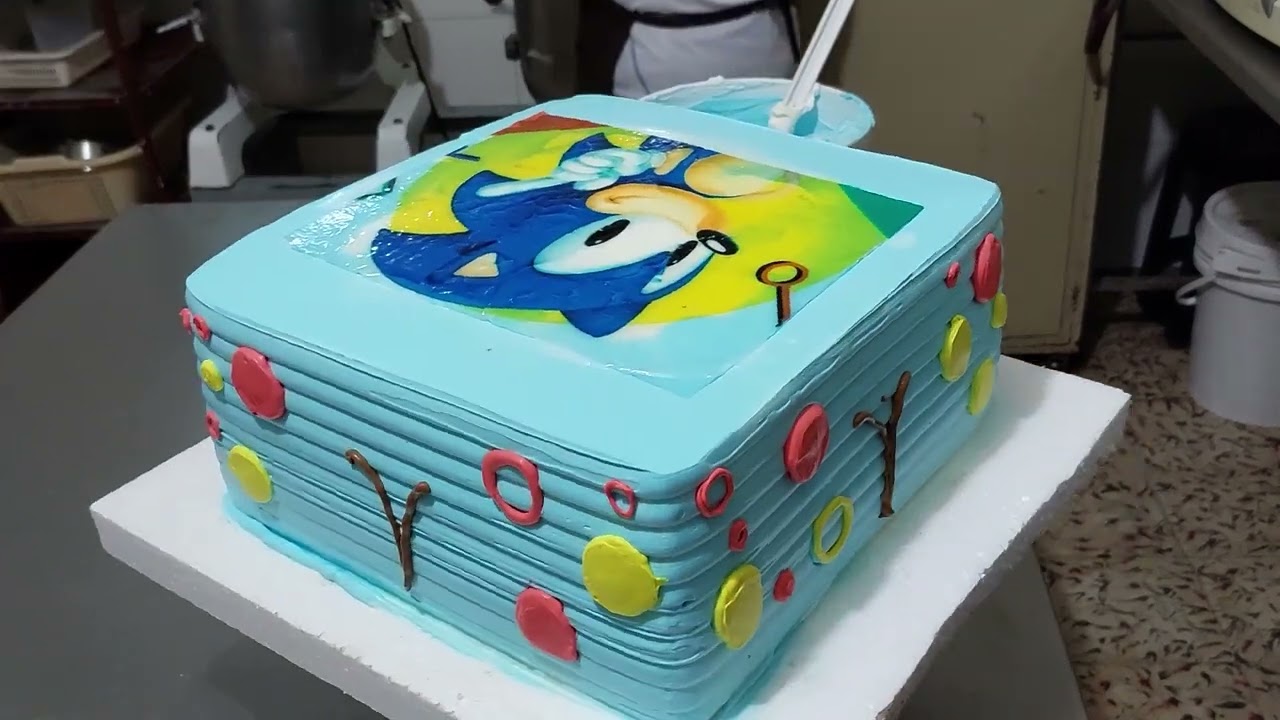 pastel de sony  || torta de sony || pastel de 40 porciones selva negra cuadrado