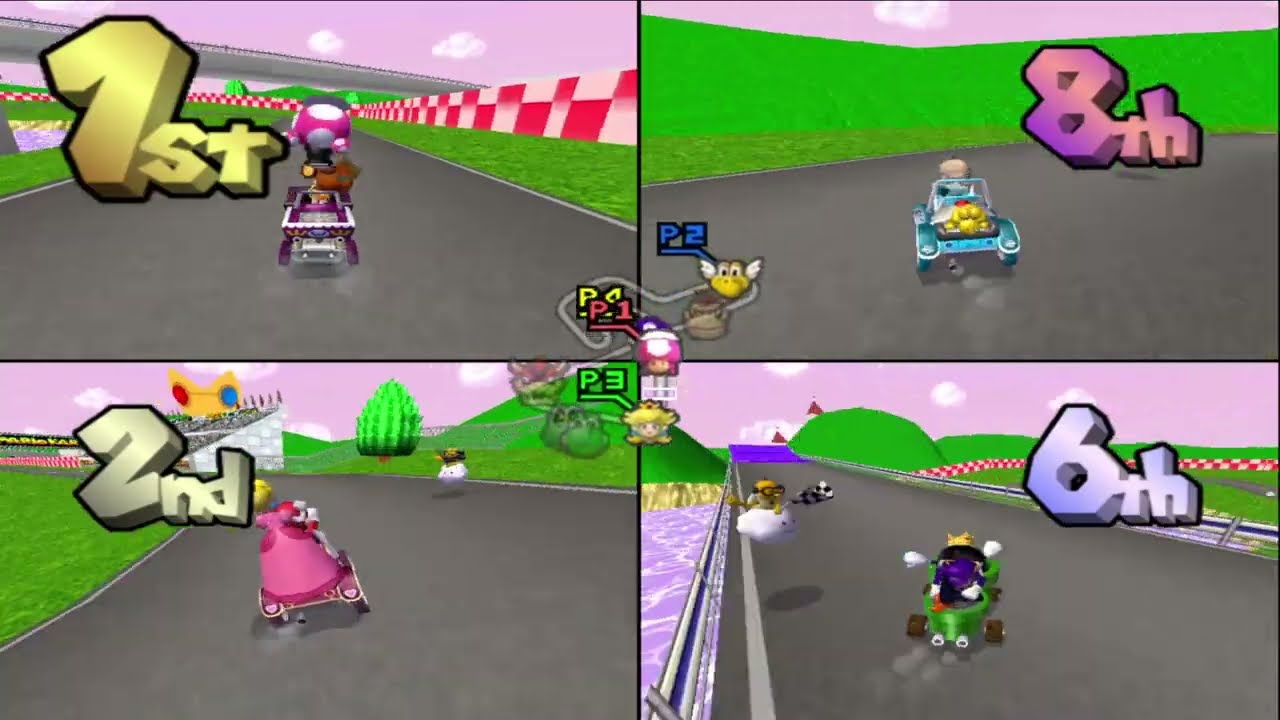 Mario Kart Double Dash Custom Tracks 4 Players Toadette Vs Rosalina Vs Mario Vs Waluigi Versus