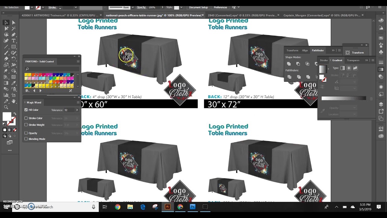 How To Instructional #6 Custom Table Runners | Sizes Art Set Up and Printing Tips | Logoclothz